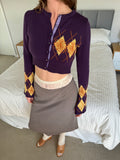 m1 / purple hibiscus knit cardi